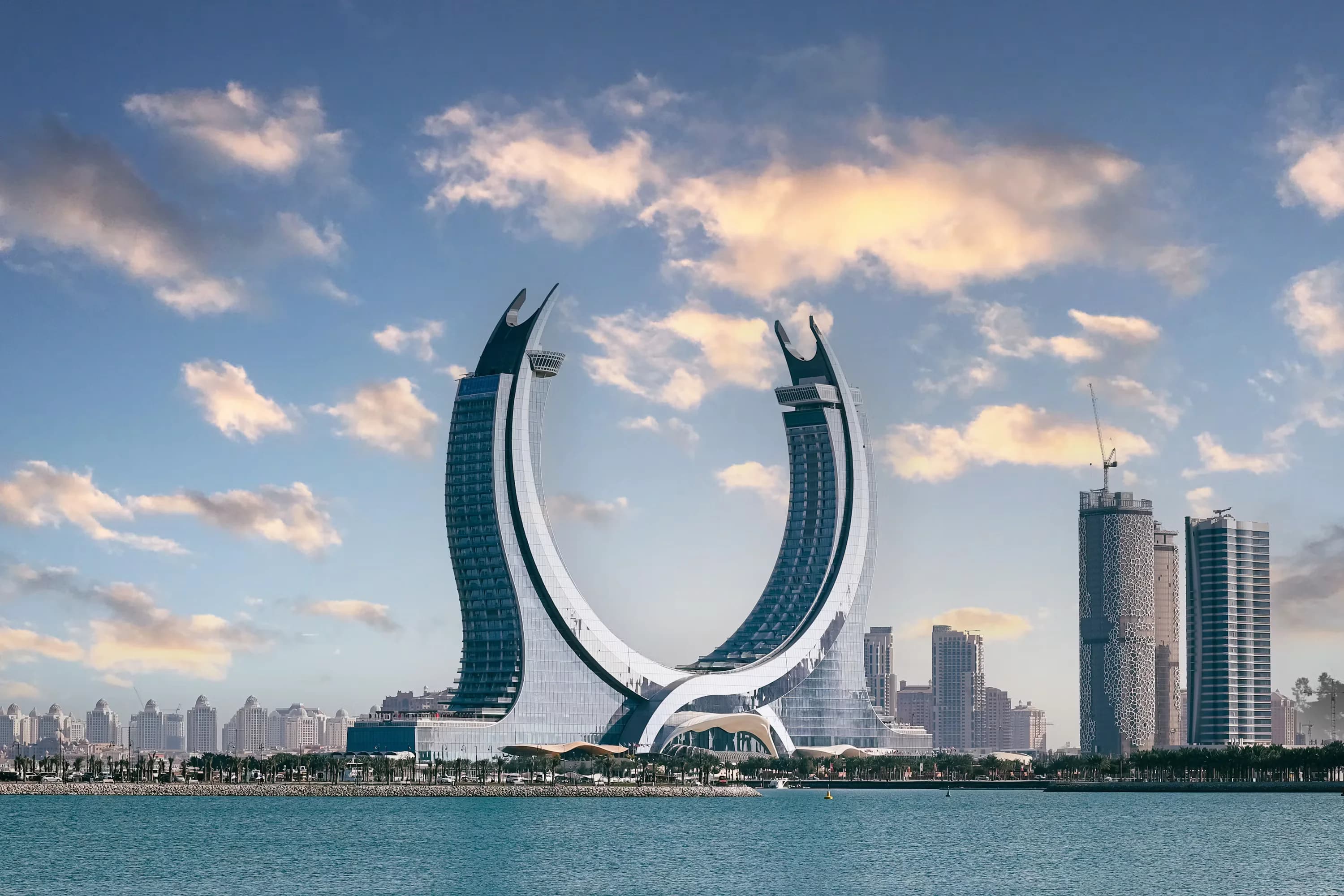 The Lusail Katara Towers on the Lusail marina