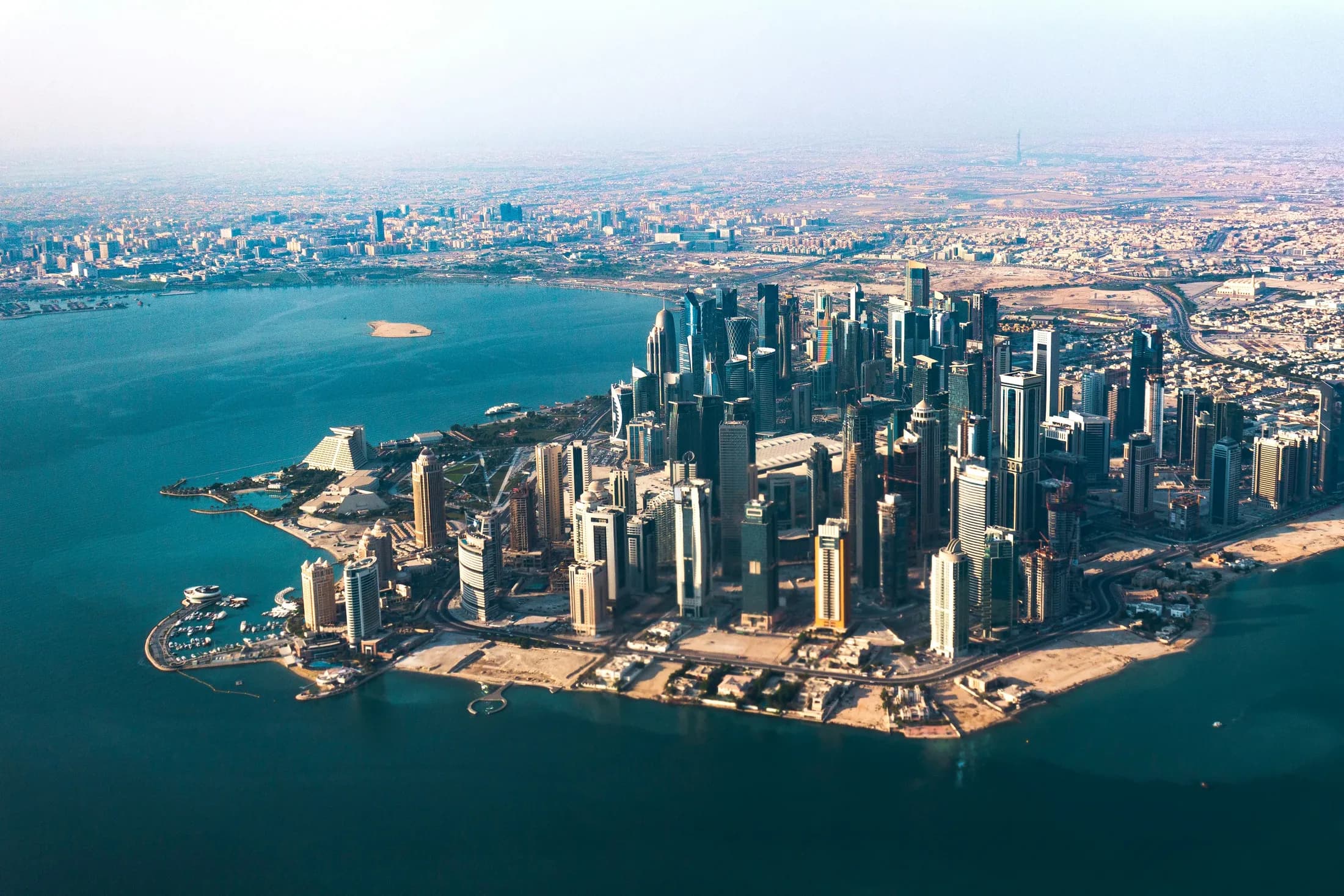 Aerial view of the West Bay skyline, Doha